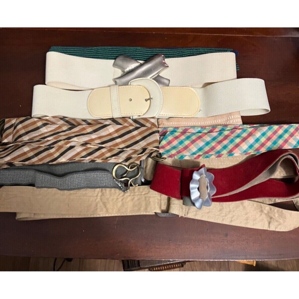 Lot of Vintage Women’s Belts 1 Avon Stretch Printed Plaid